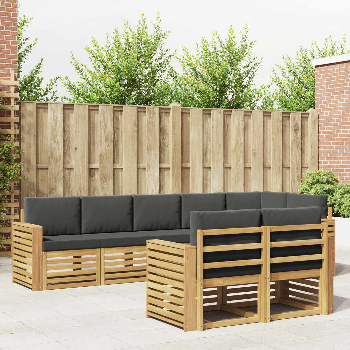 Buiten bankenset 8 pcs Wit en antracietkleurig is nu te koop bij PeponiXL, paradijselijk wonen!