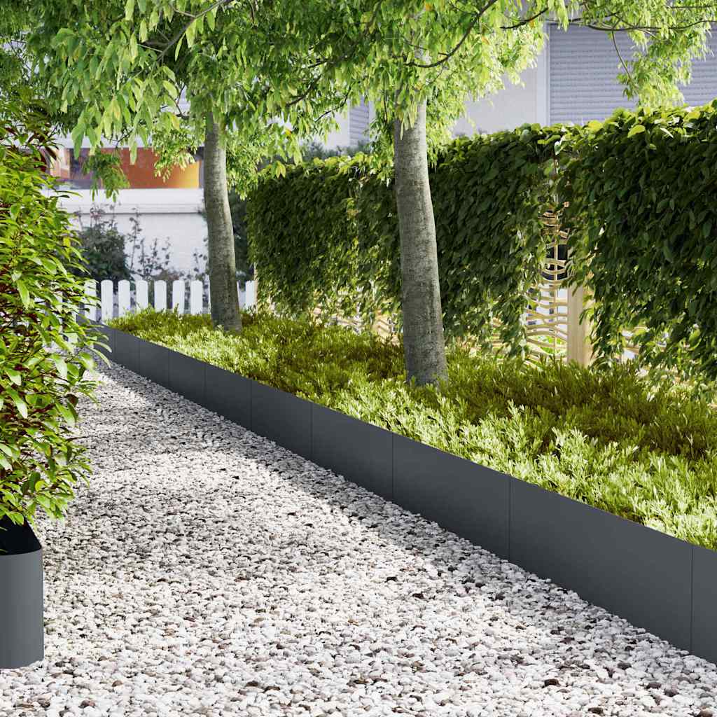 Tuinrand 10 pcs Antraciet 100 x 0,05 x 30 cm Koudgewalst staal is nu te koop bij PeponiXL, paradijselijk wonen!