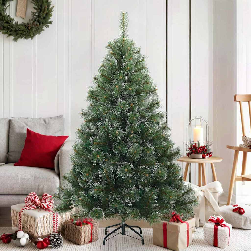 Kunst Kerstboom met Geveerde Takken, Sneeuw Bedekt Groen 150 cm is nu te koop bij PeponiXL, paradijselijk wonen!