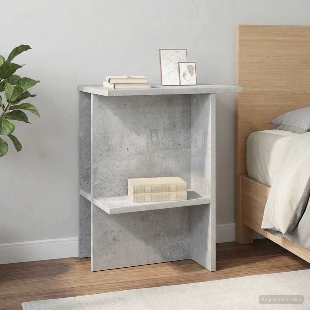 Salontafel Betongrijs 40 x 30 x 49 cm Bewerkt hout is nu te koop bij PeponiXL, paradijselijk wonen!