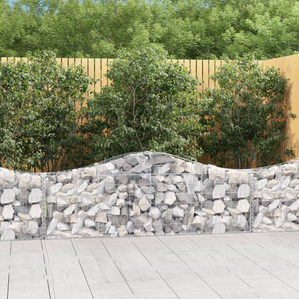 Schanskorven 8 st gewelfd 200x30x60/80 cm gegalvaniseerd ijzer is nu te koop bij PeponiXL, paradijselijk wonen!