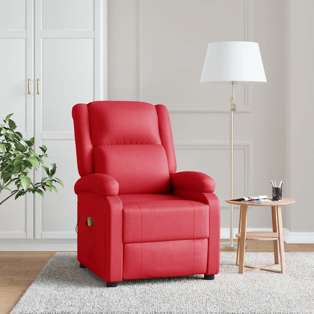 Massagestoel kunstleer rood is nu te koop bij PeponiXL, paradijselijk wonen!
