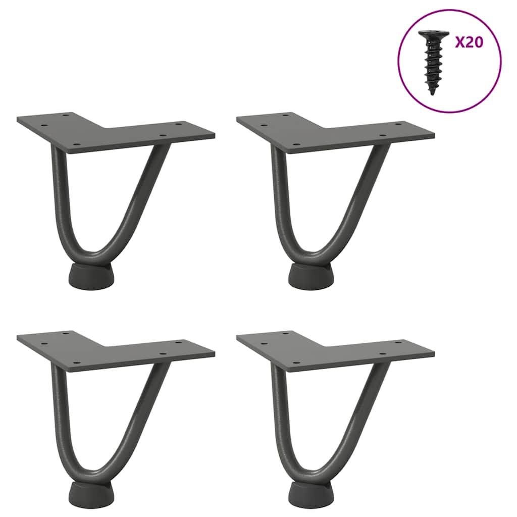 Haarnadelpoten voor Salontafel 4 st 10 cm massief staal antracietkleurig is nu te koop bij PeponiXL, paradijselijk wonen!