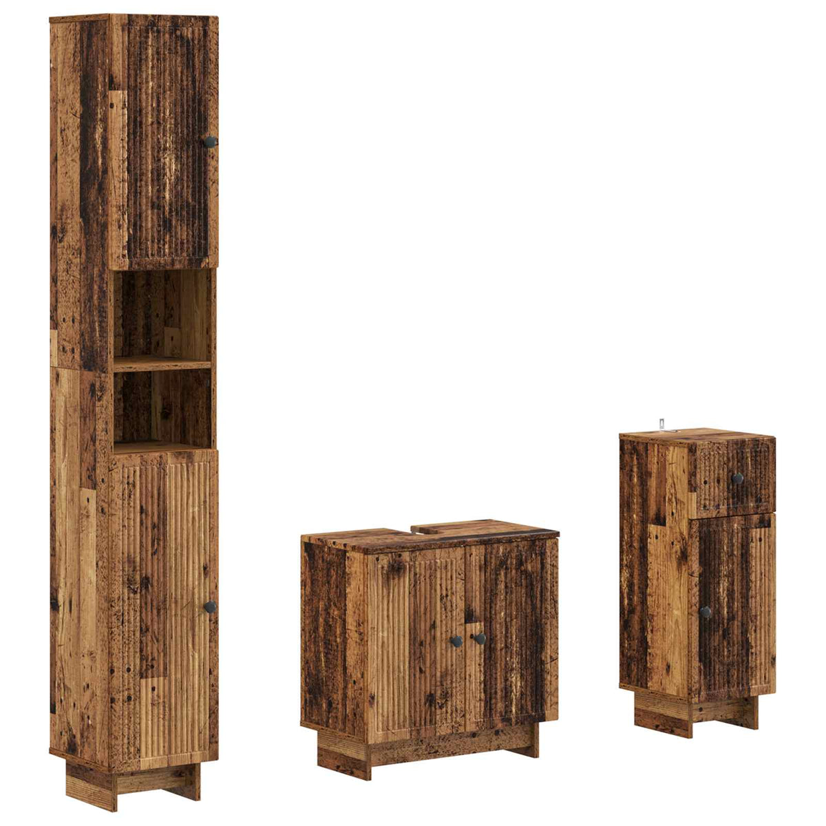 3-delige badkamerkast set EDE Bewerkt hout is nu te koop bij PeponiXL, paradijselijk wonen!