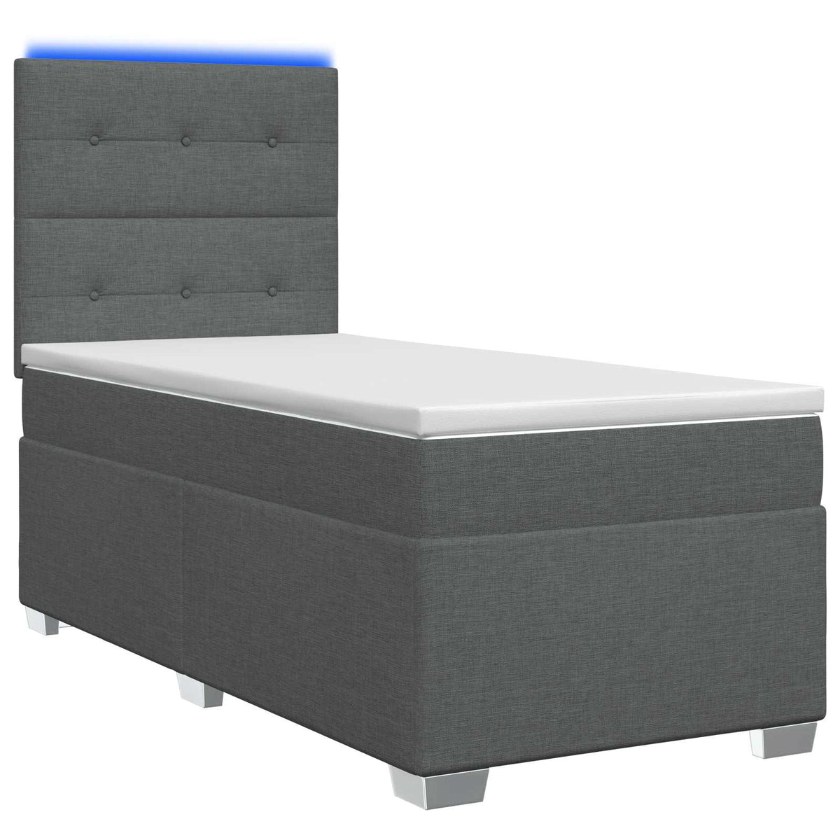 Boxspringbed met matras Donkergrijs 80 x 200 cm Stof is nu te koop bij PeponiXL, paradijselijk wonen!