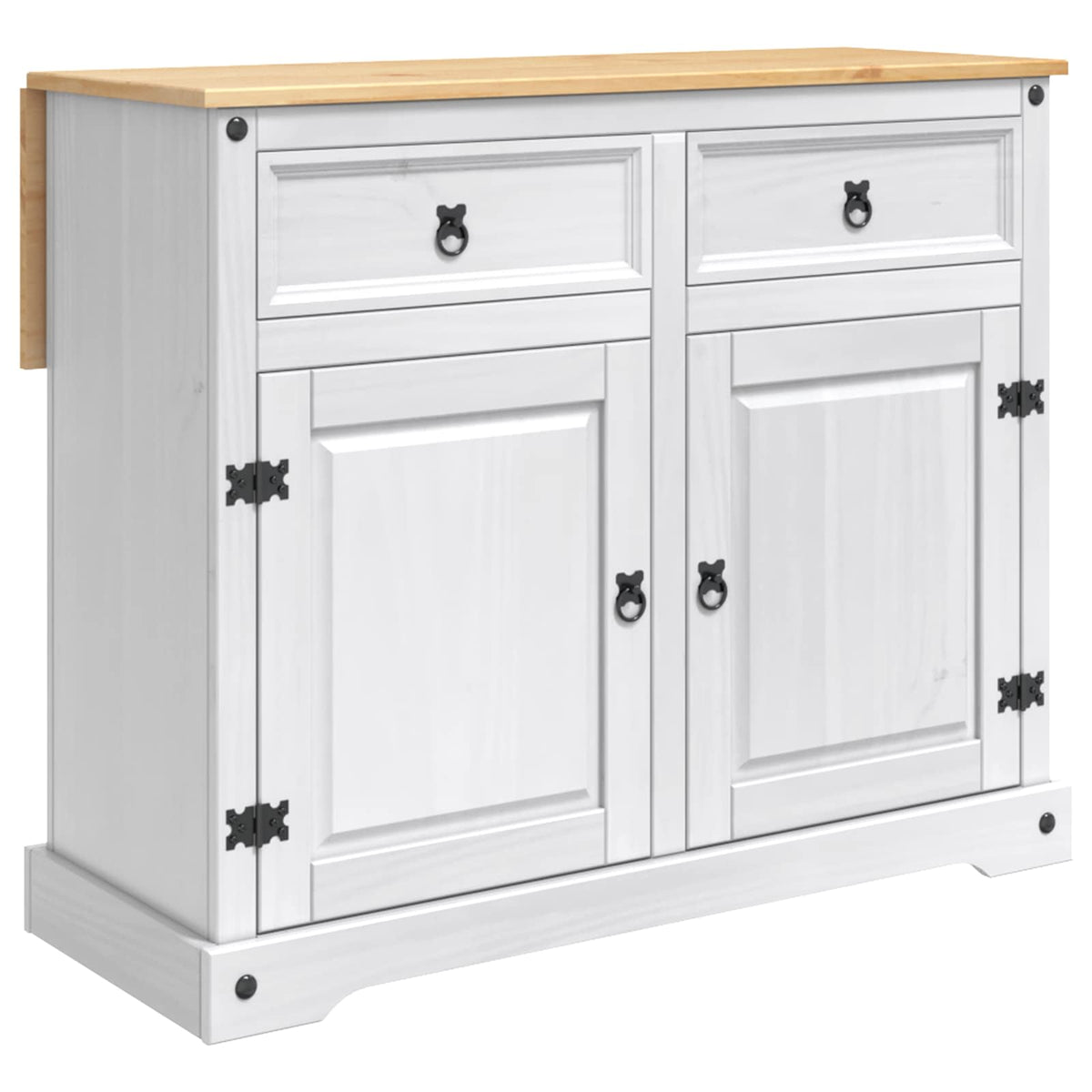 Keuken Trolley 2 pcs Wit en Honing Was 112 x 70 x 91,5 cm is nu te koop bij PeponiXL, paradijselijk wonen!