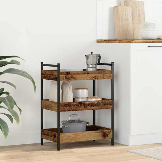 Keuken Trolley Oud hout 50 x 30 x 70 cm Bewerkt hout is nu te koop bij PeponiXL, paradijselijk wonen!