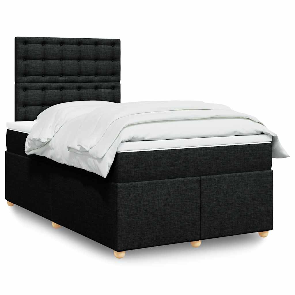 Boxspring met matras stof zwart 120x190 cm is nu te koop bij PeponiXL, paradijselijk wonen!