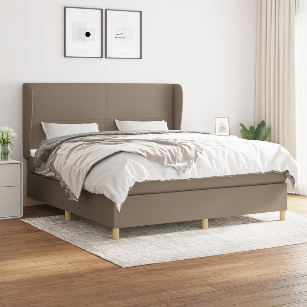Boxspring met matras stof taupe 180x200 cm is nu te koop bij PeponiXL, paradijselijk wonen!