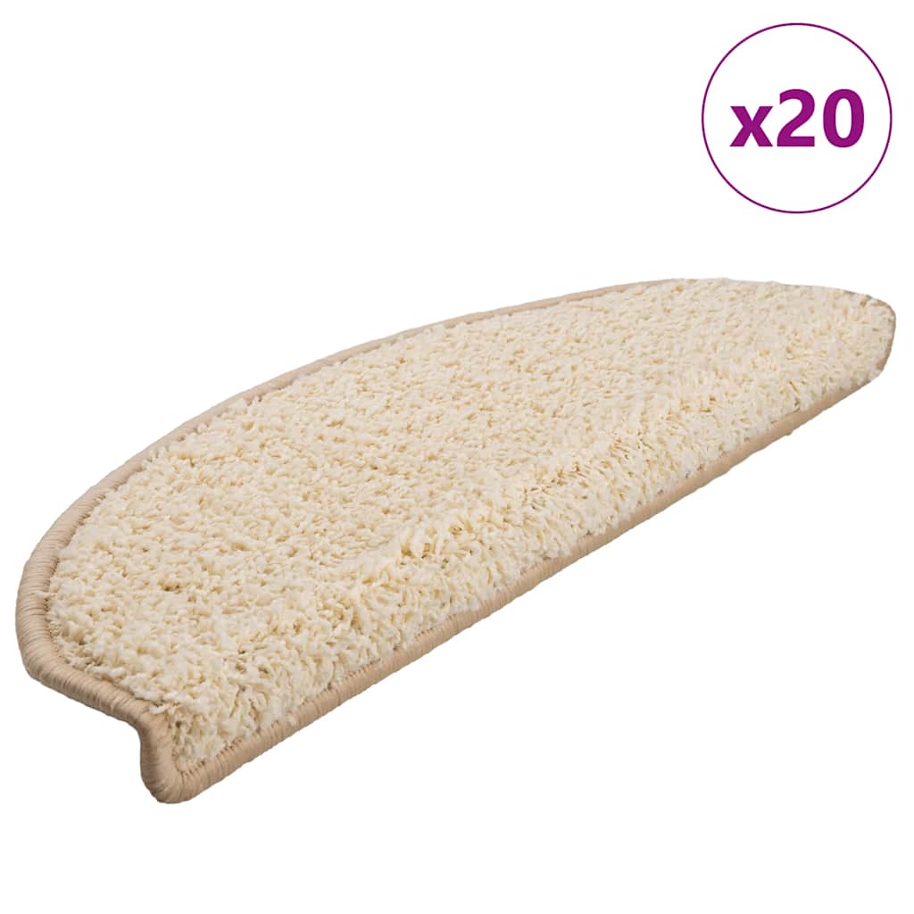 Trapmatten 20 st 65x21x4 cm Crème Halfrond Groot is nu te koop bij PeponiXL, paradijselijk wonen!