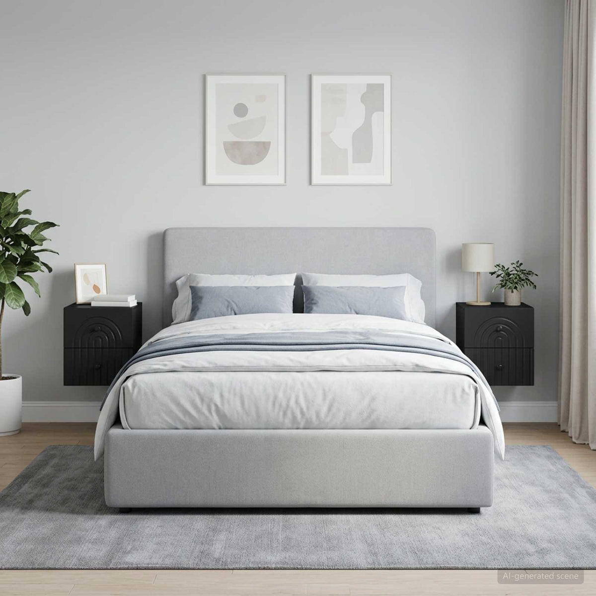 Wandbeugel Bedkast 2 pcs Zwart 33 x 34,5 x 40 cm Bewerkt hout is nu te koop bij PeponiXL, paradijselijk wonen!