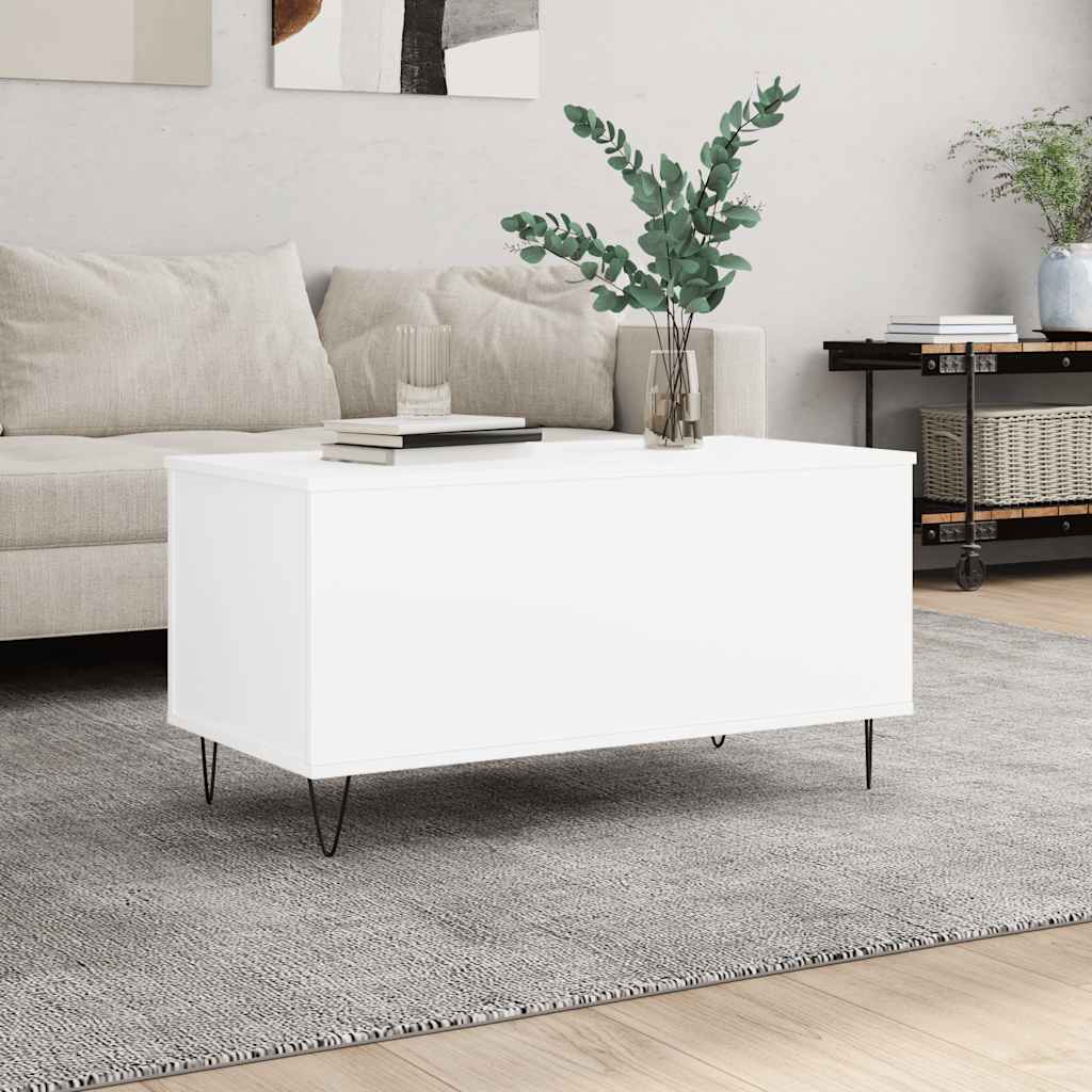 Salontafel 90x44,5x45 cm bewerkt hout wit is nu te koop bij PeponiXL, paradijselijk wonen!