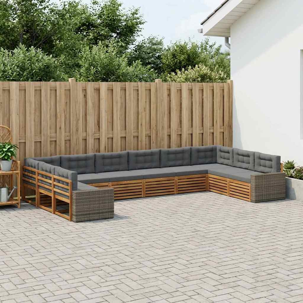 Sofa-Sets met kussen 10 pcs Massief Acaciahout is nu te koop bij PeponiXL, paradijselijk wonen!