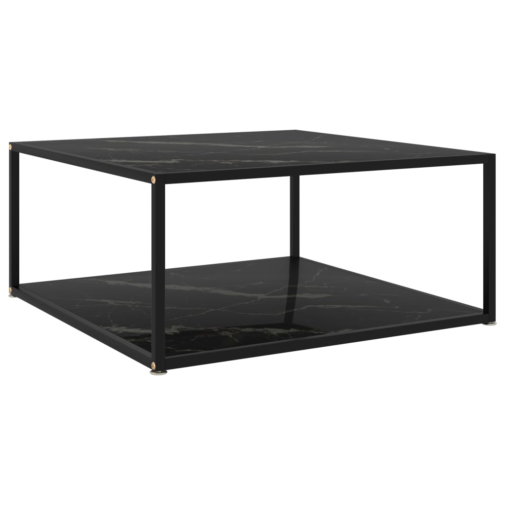 Salontafel 80x80x35 cm gehard glas zwart is nu te koop bij PeponiXL, paradijselijk wonen!