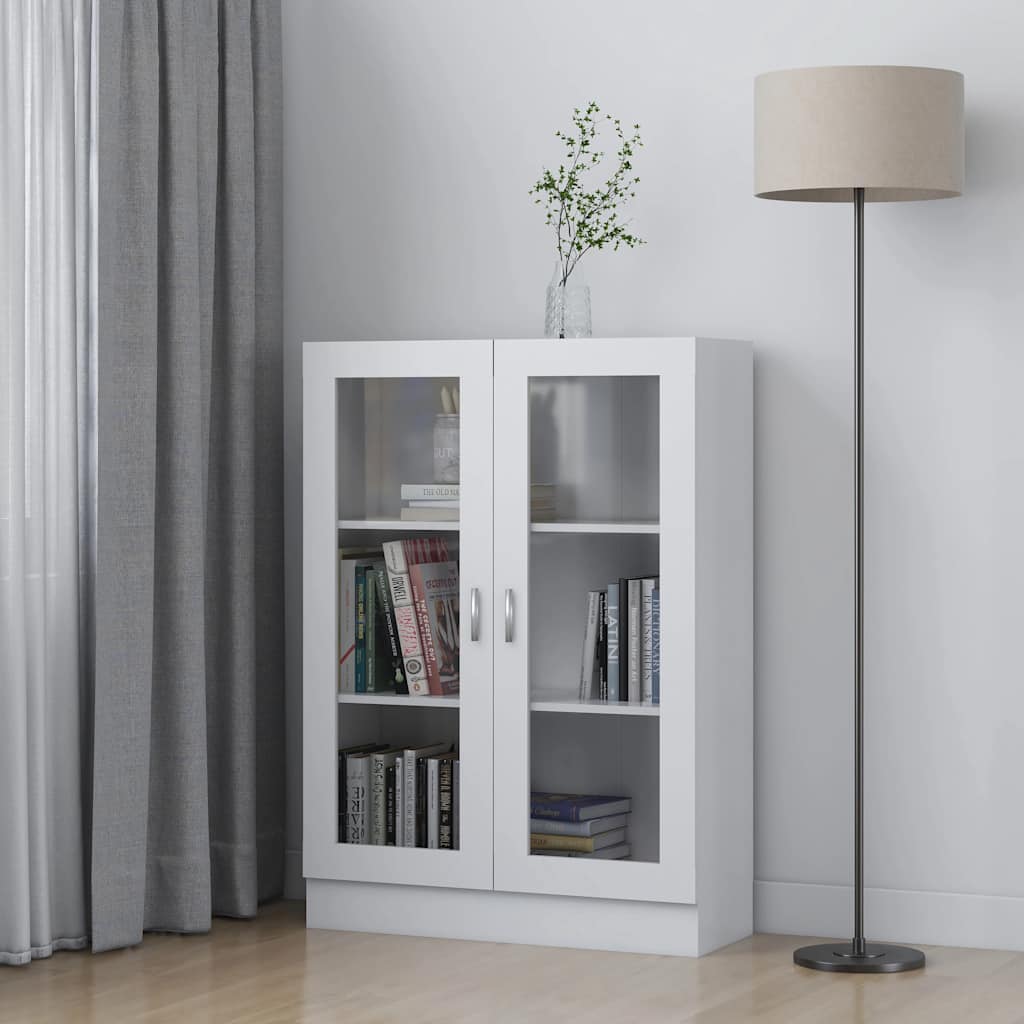 Vitrinekast 82,5x30,5x115 cm bewerkt hout wit is nu te koop bij PeponiXL, paradijselijk wonen!