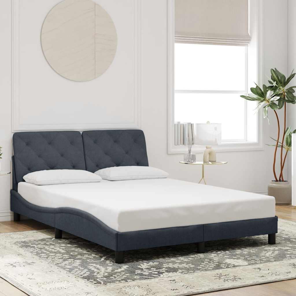 Bedframe zonder matras 140x190 cm fluweel donkergrijs is nu te koop bij PeponiXL, paradijselijk wonen!