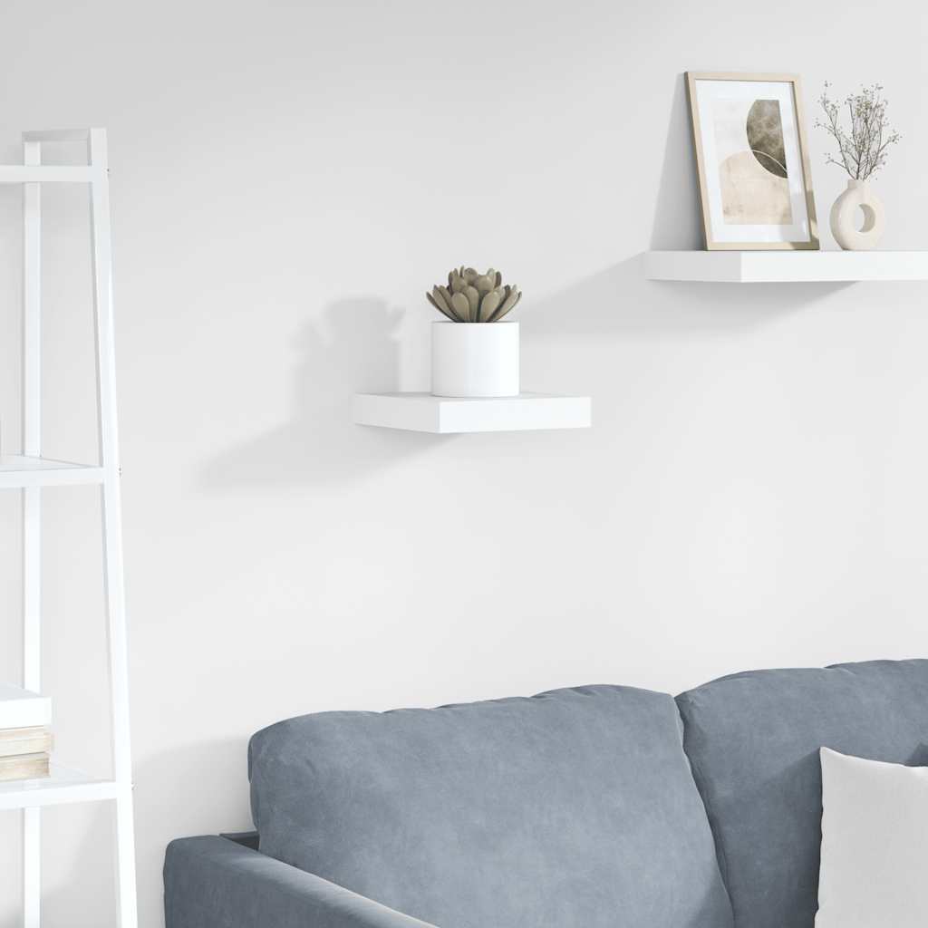 Wandschap zwevend 23x23,5x3,8 cm MDF hoogglans wit is nu te koop bij PeponiXL, paradijselijk wonen!