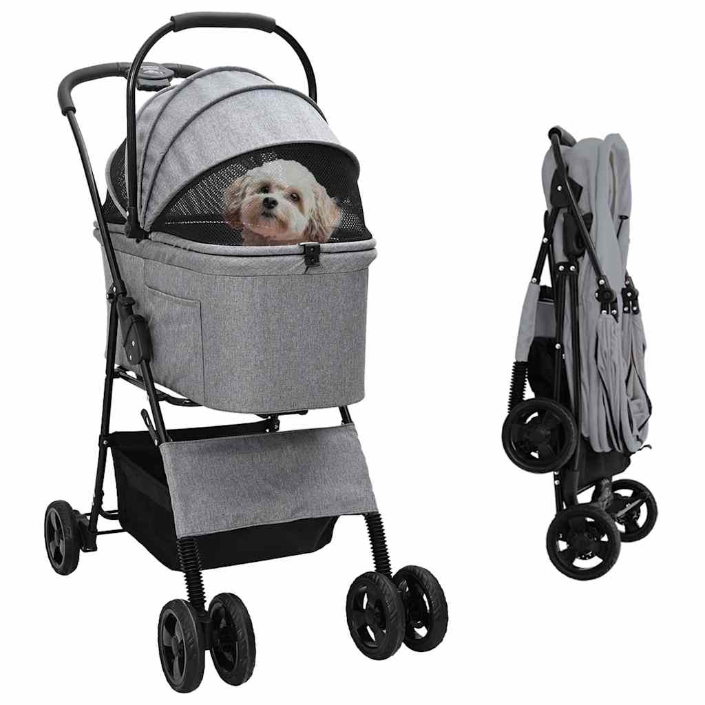 Opvouwbare Huisdierenwagen Grijs 81 x 47 x 99 cm Polyester is nu te koop bij PeponiXL, paradijselijk wonen!