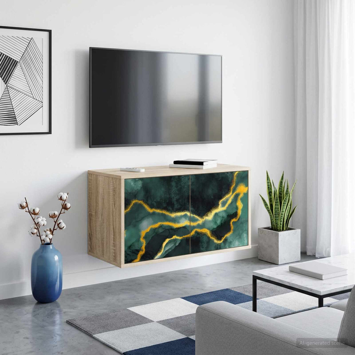 Wandgemonteerd tv-meubel WIJHE 69 x 33 x 40 cm Sonoma Eiken is nu te koop bij PeponiXL, paradijselijk wonen!