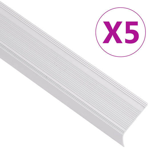 Trapneuzen L-vormig 5 st 100 cm aluminium zilverkleurig is nu te koop bij PeponiXL, paradijselijk wonen!