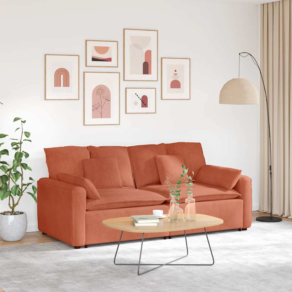 Modulaire bank met kussens rood oranje is nu te koop bij PeponiXL, paradijselijk wonen!