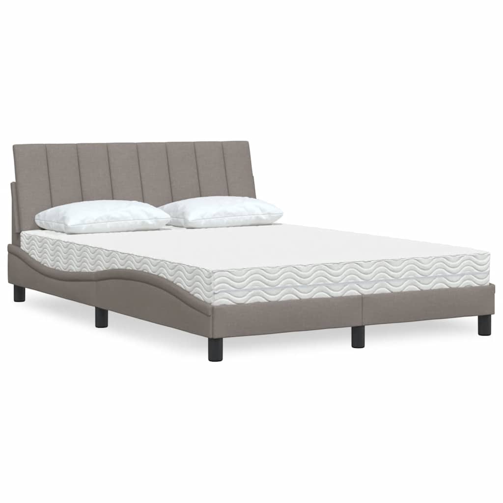 Bed met matras "Hanko" stof taupe 120x200 cm is nu te koop bij PeponiXL, paradijselijk wonen!