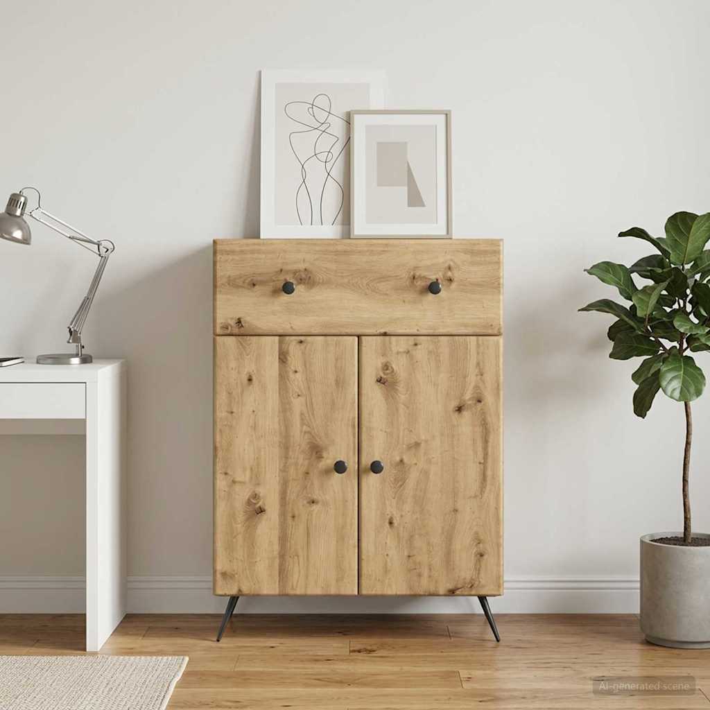 Dressoir Artisanaal eiken 66 x 34,5 x 90 cm Bewerkt hout is nu te koop bij PeponiXL, paradijselijk wonen!