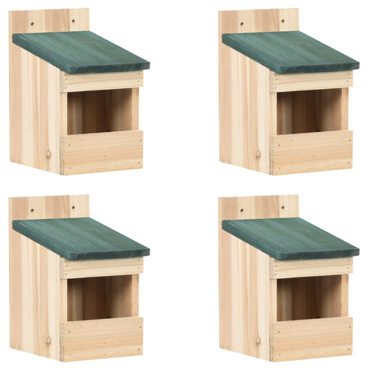 Vogelhuisjes 4 st 12x16x20 cm vurenhout is nu te koop bij PeponiXL, paradijselijk wonen!