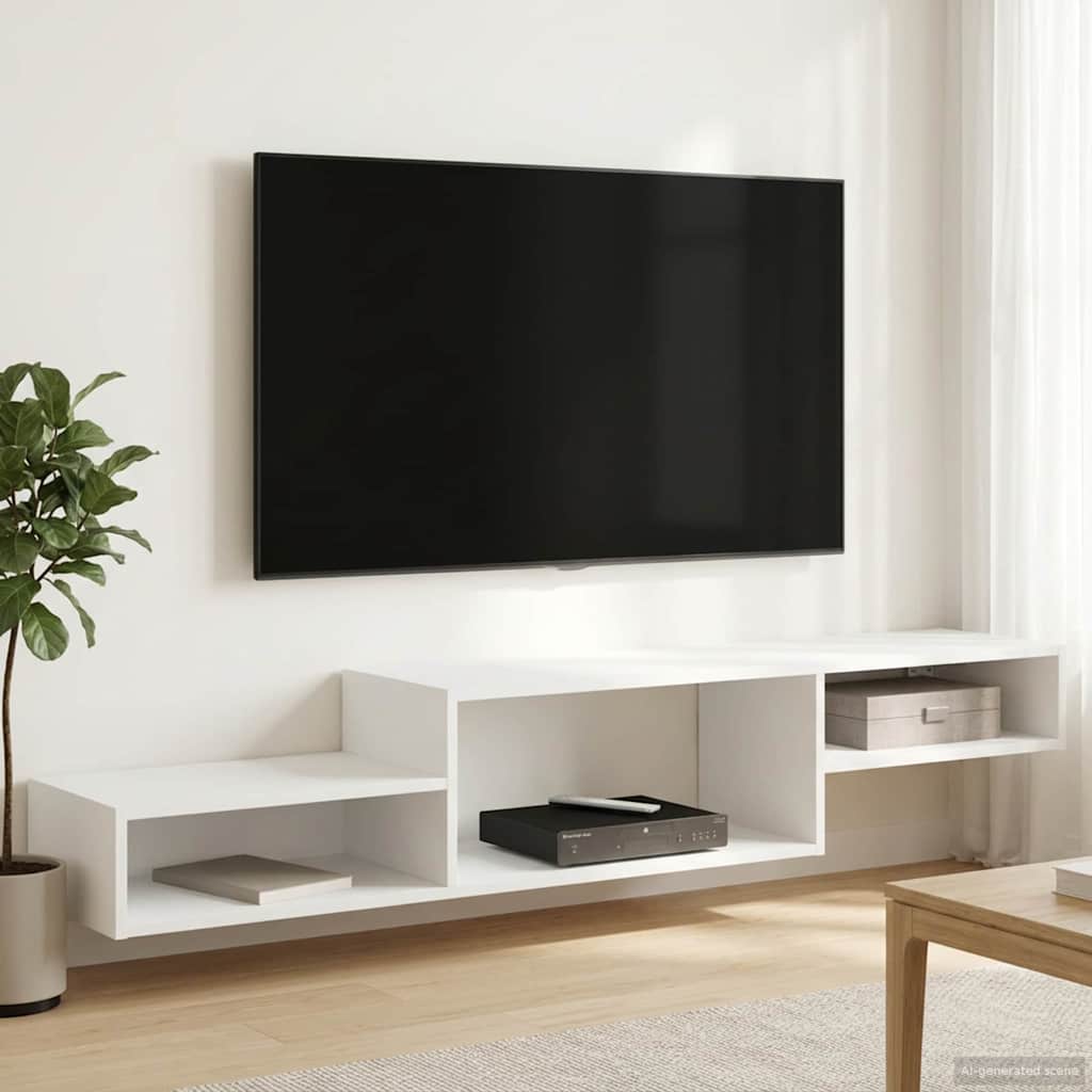 Wandgemonteerd tv-meubel Muurmontage Wit 150 x 28 x 26 cm is nu te koop bij PeponiXL, paradijselijk wonen!
