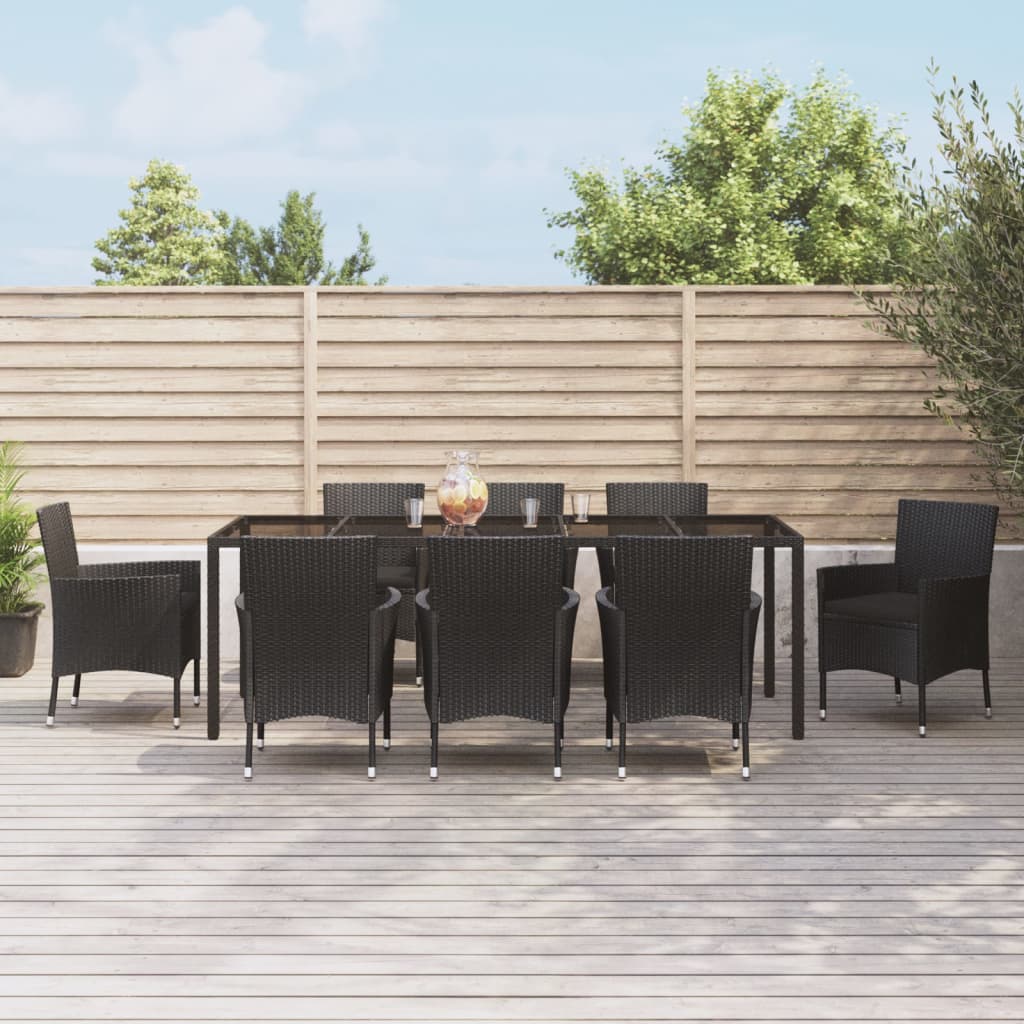 9-delige Tuinset poly rattan zwart is nu te koop bij PeponiXL, paradijselijk wonen!