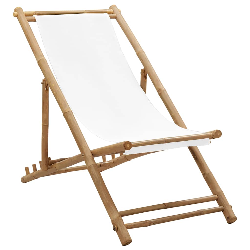 Terrasstoel bamboe en canvas is nu te koop bij PeponiXL, paradijselijk wonen!
