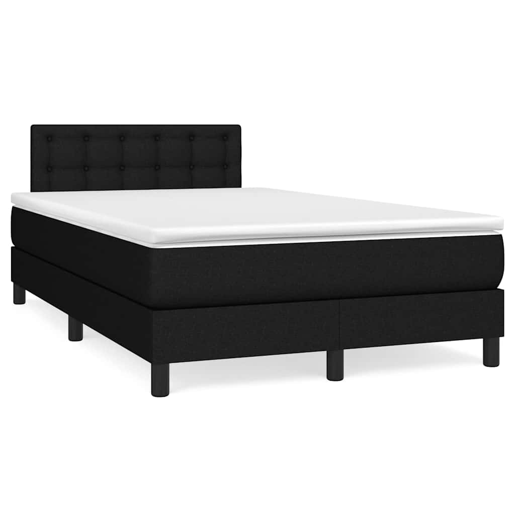 Boxspring met matras en LED stof zwart 120x190 cm is nu te koop bij PeponiXL, paradijselijk wonen!