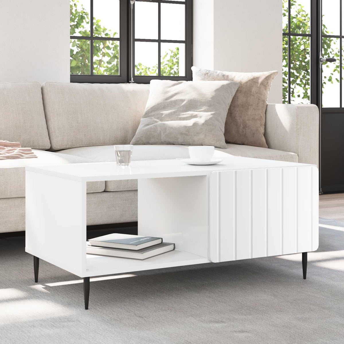 Salontafel Wit 90 x 50 x 40 cm Bewerkt hout is nu te koop bij PeponiXL, paradijselijk wonen!