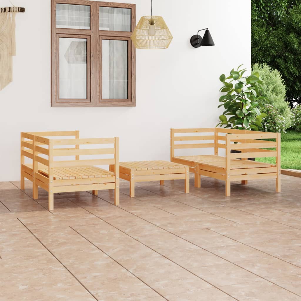 5-delige Loungeset massief grenenhout is nu te koop bij PeponiXL, paradijselijk wonen!