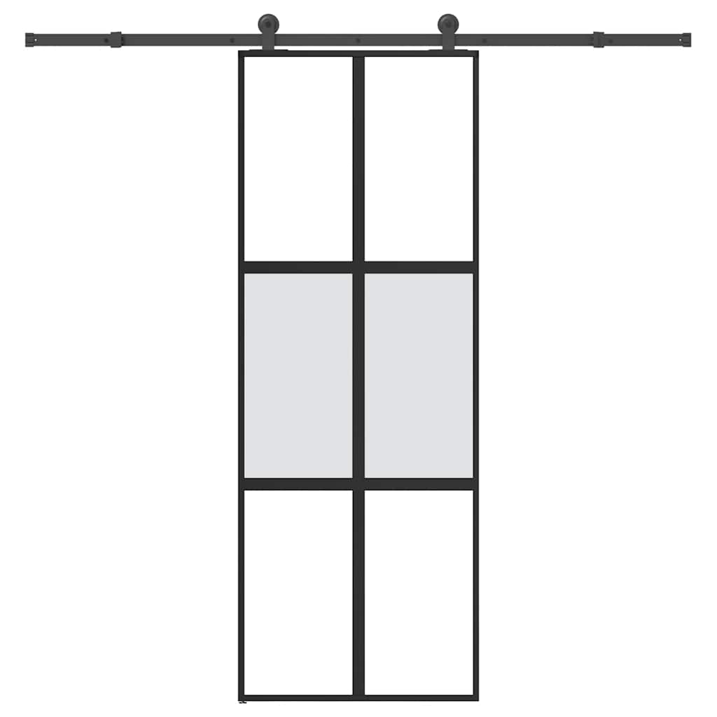 Schuifdeur met beslag 76x205 cm gehard glas en aluminium is nu te koop bij PeponiXL, paradijselijk wonen!