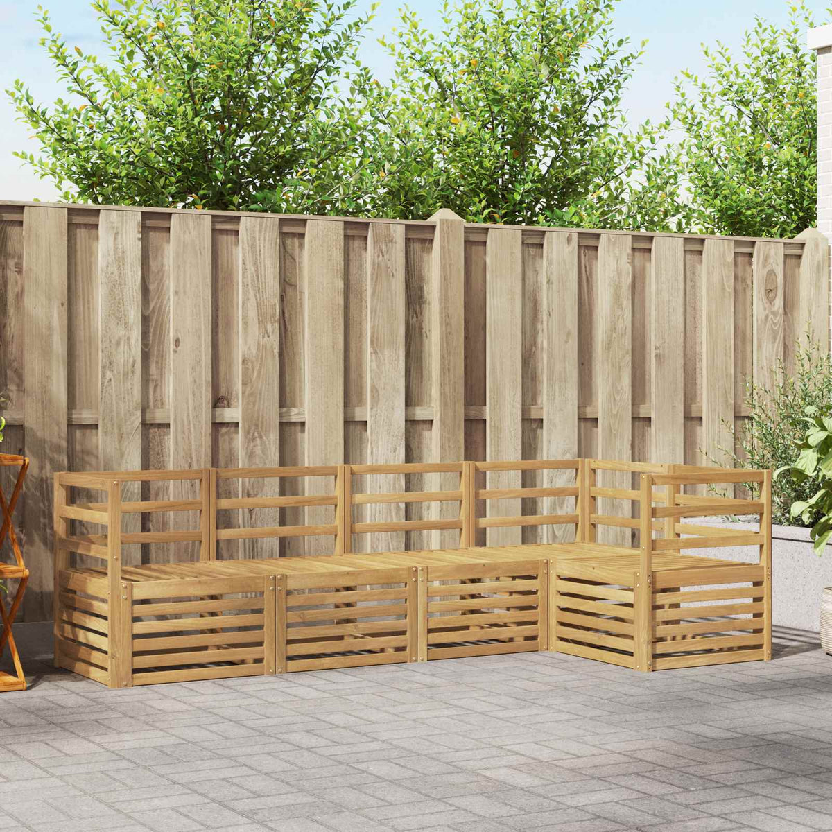 Buiten bankenset 5 pcs Wit 245 x 126,5 x 73 cm is nu te koop bij PeponiXL, paradijselijk wonen!