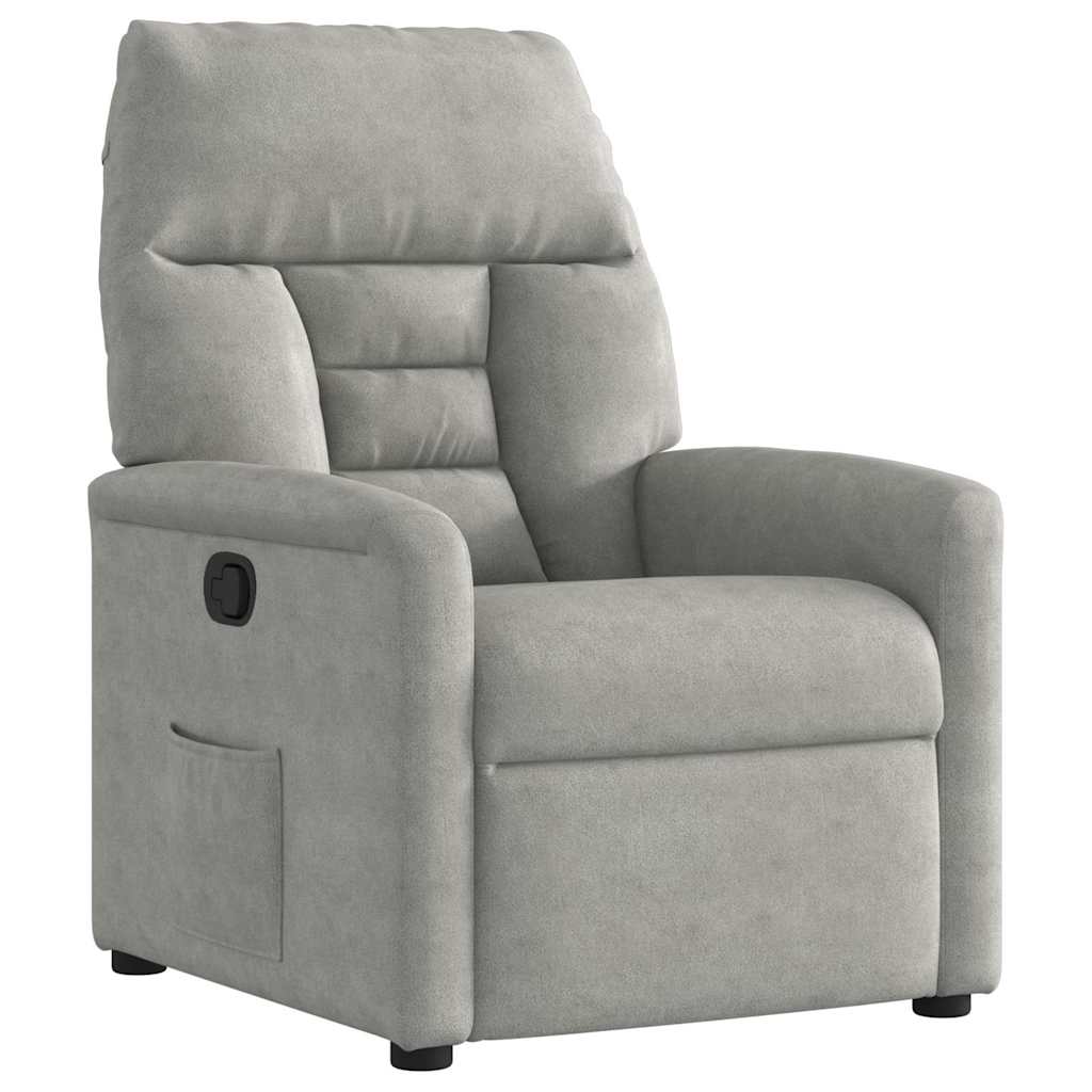 Fauteuil verstelbaar microvezelstof lichtgrijs is nu te koop bij PeponiXL, paradijselijk wonen!