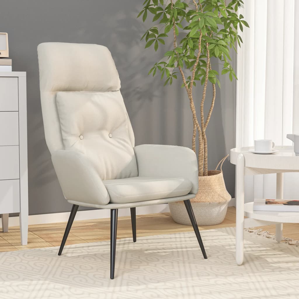 Relaxstoel kunstsuède crèmekleurig is nu te koop bij PeponiXL, paradijselijk wonen!