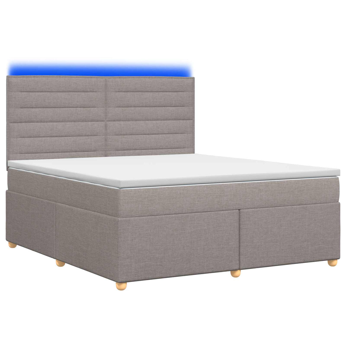 Boxspringbed met matras met hoofdeinde Taupe 140 x 200 cm Stof is nu te koop bij PeponiXL, paradijselijk wonen!
