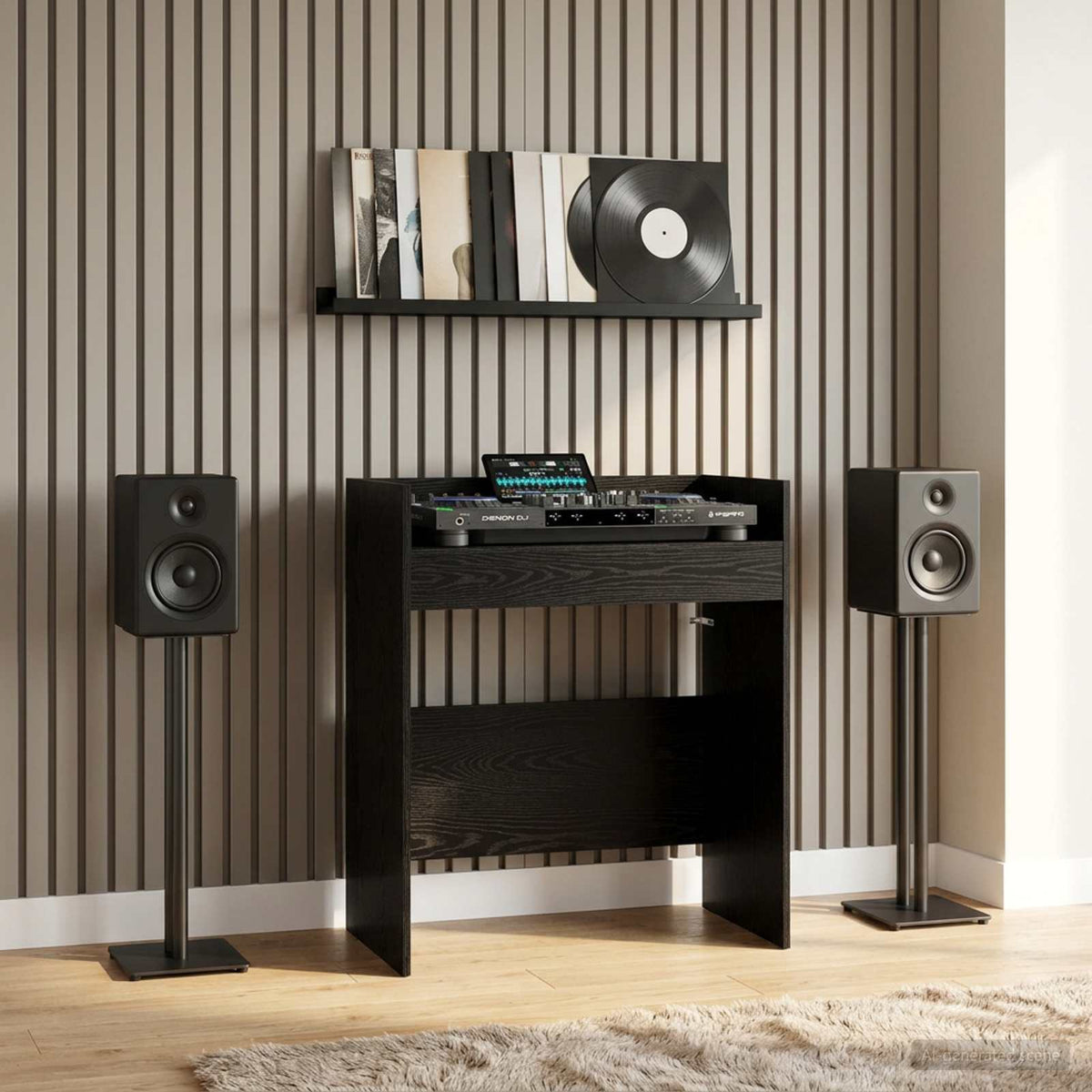 DJ Tafel Zwart eiken 102 x 45 x 102 cm Bewerkt hout is nu te koop bij PeponiXL, paradijselijk wonen!
