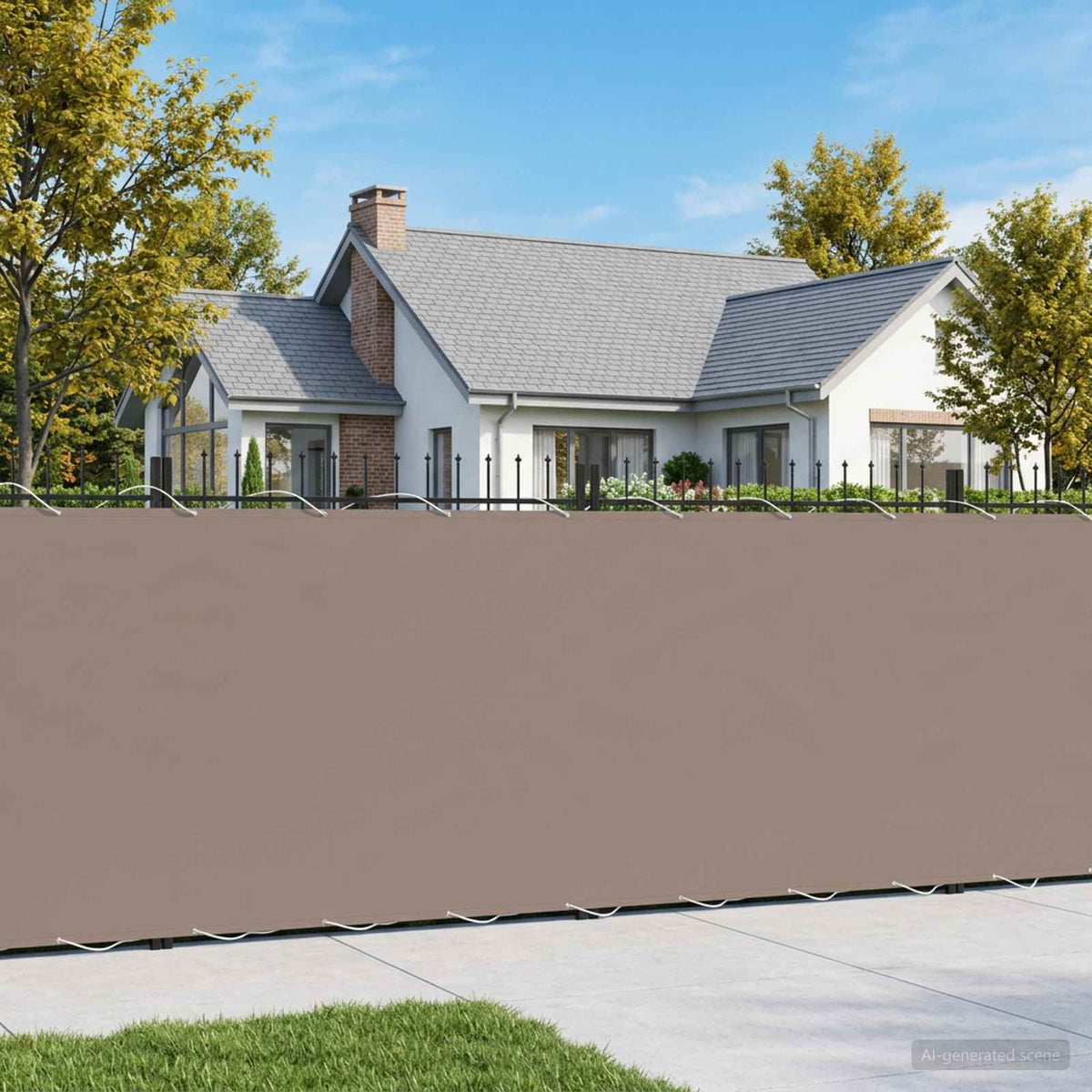 Balkon Privacy Scherm 1,2 x 15 m Stof met PU-coating Taupe is nu te koop bij PeponiXL, paradijselijk wonen!