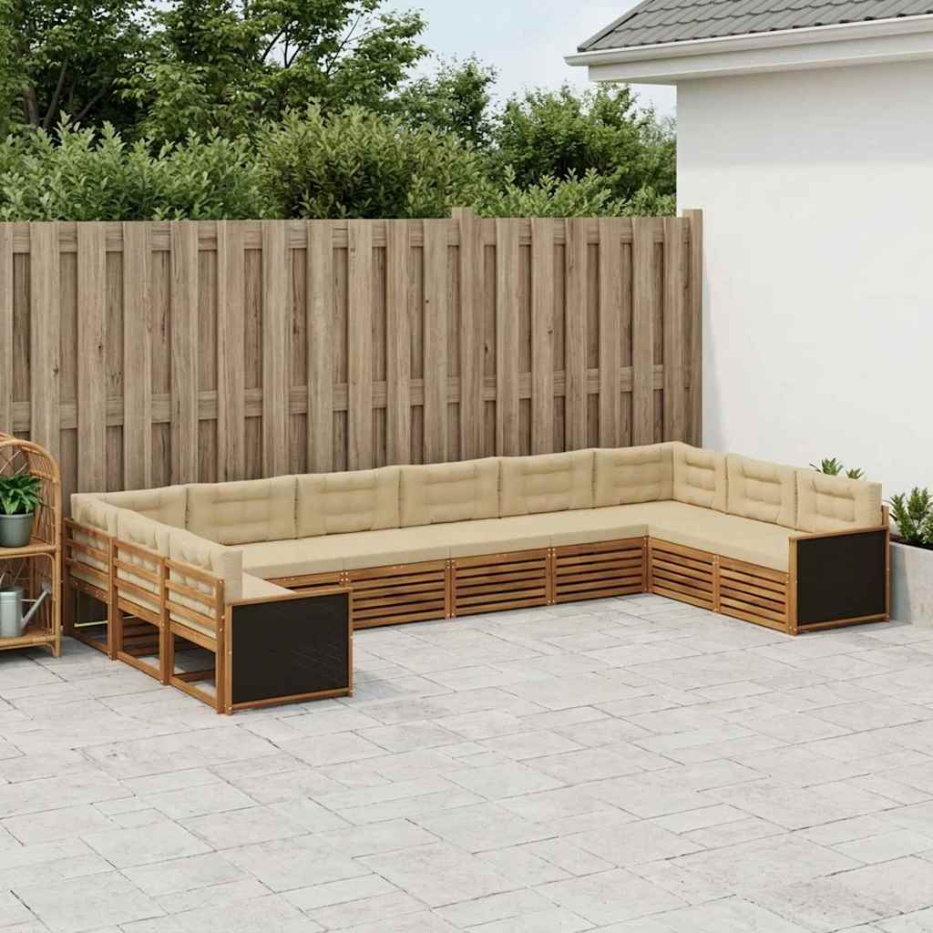 Sofa-Sets met kussen 10 pcs Massief Acaciahout is nu te koop bij PeponiXL, paradijselijk wonen!