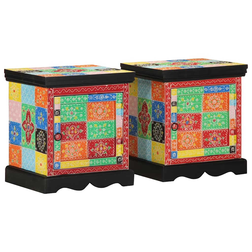 Nachtkastje 2 st 40x35x45 cm massief mangohout mango is nu te koop bij PeponiXL, paradijselijk wonen!
