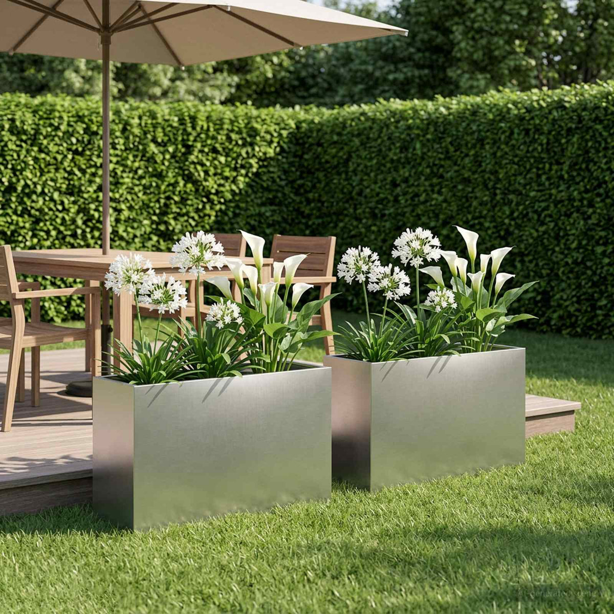 Plantenbak 2 st zilver 80 x 40 x 50 cm Roestvrij staal is nu te koop bij PeponiXL, paradijselijk wonen!