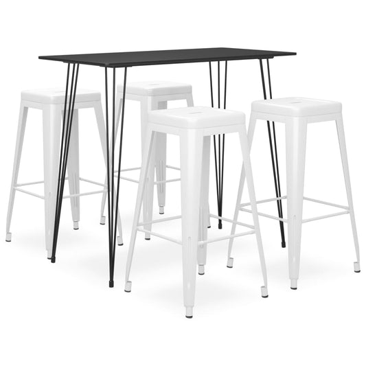 5-delige Barset zwart en wit is nu te koop bij PeponiXL, paradijselijk wonen!