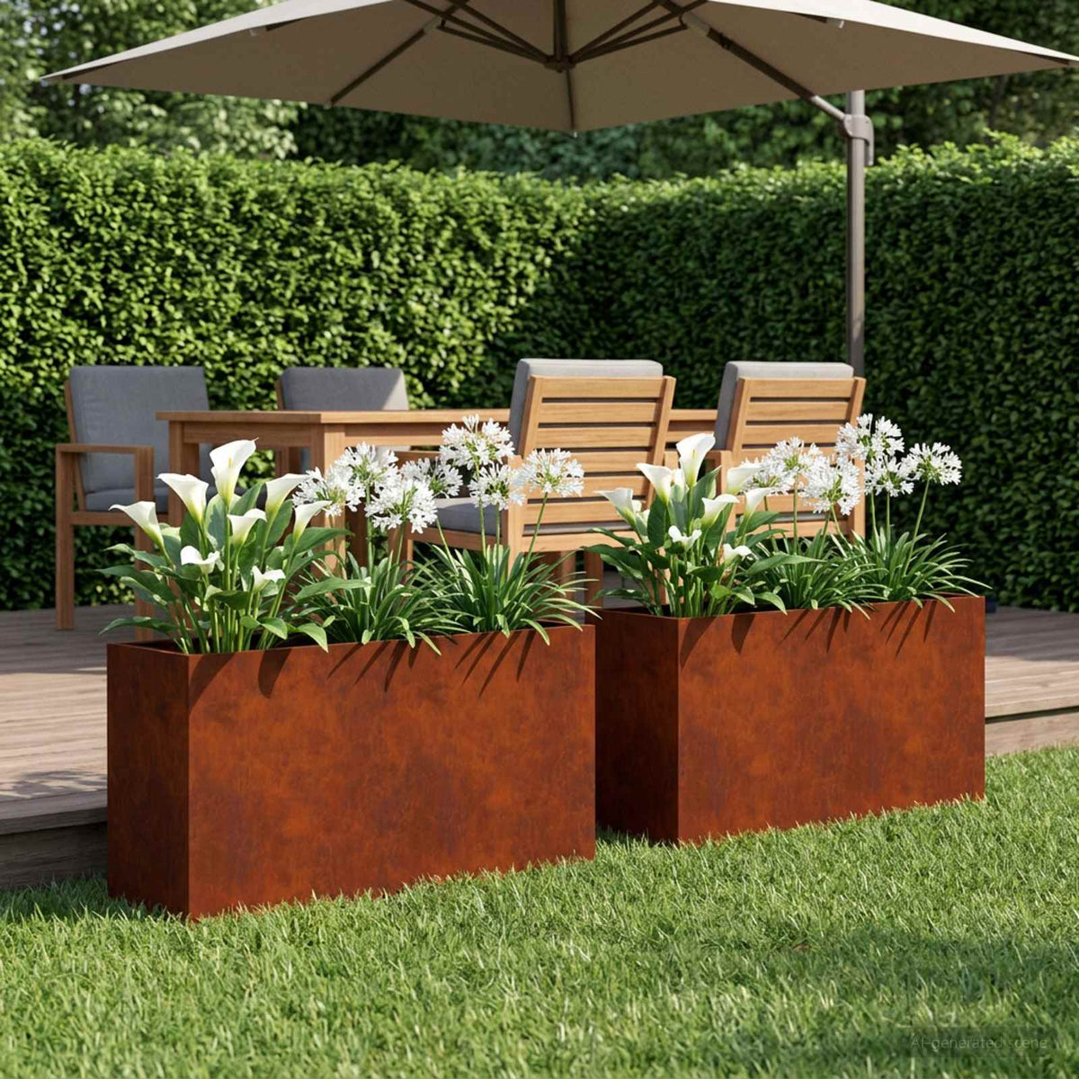 Plantenbak 2 st Roestkleurig 80 x 40 x 50 cm weervast staal is nu te koop bij PeponiXL, paradijselijk wonen!