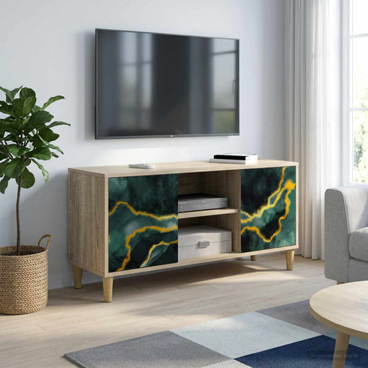 Tv-meubel WIJHE 102 x 33 x 50 cm Sonoma Bewerkt hout is nu te koop bij PeponiXL, paradijselijk wonen!