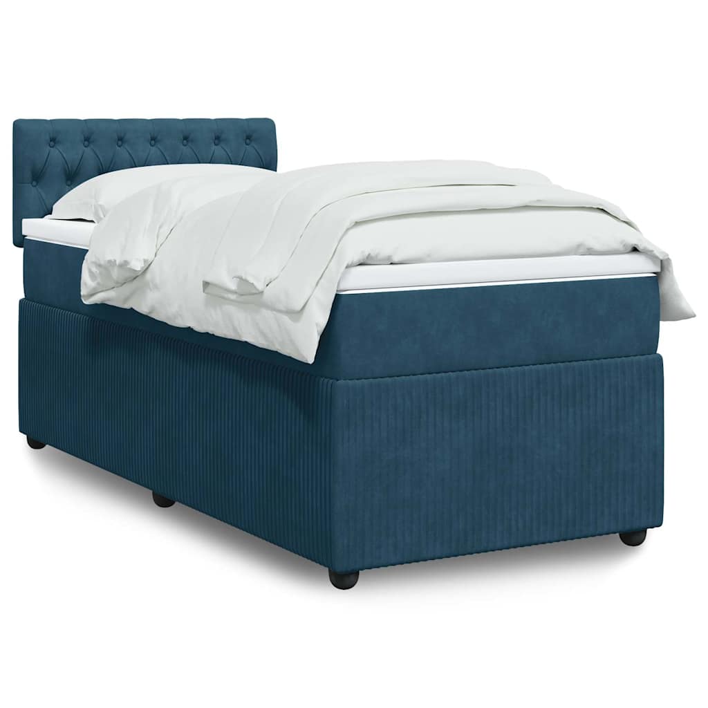 Boxspring met matras fluweel blauw 80x200 cm is nu te koop bij PeponiXL, paradijselijk wonen!