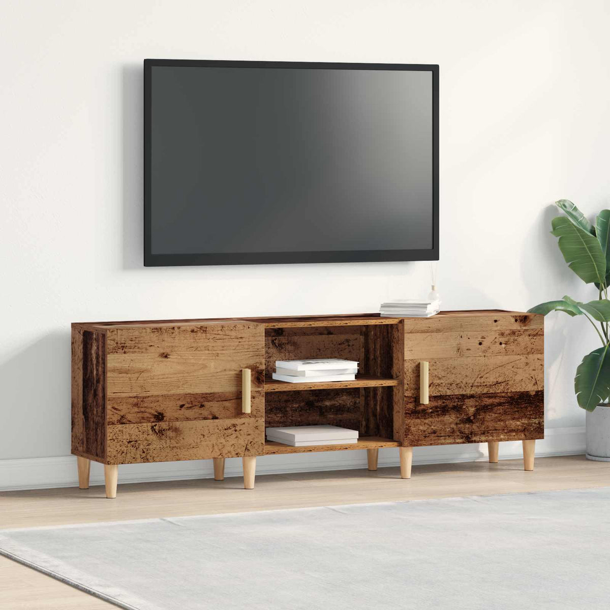 TV-kast Oud hout 150 x 30 x 50 cm Bewerkt hout is nu te koop bij PeponiXL, paradijselijk wonen!