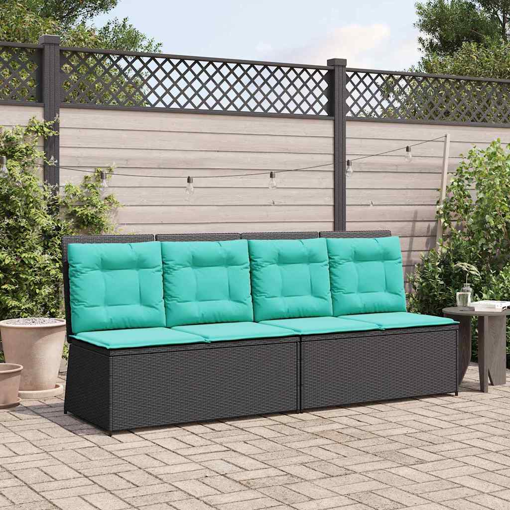 Tuinbank Zwart poly rattan is nu te koop bij PeponiXL, paradijselijk wonen!